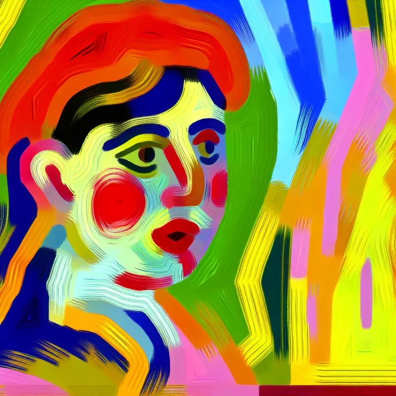 Abstract portret van een persoon met een blozende huid, die emotie en vitaliteit uitdrukt