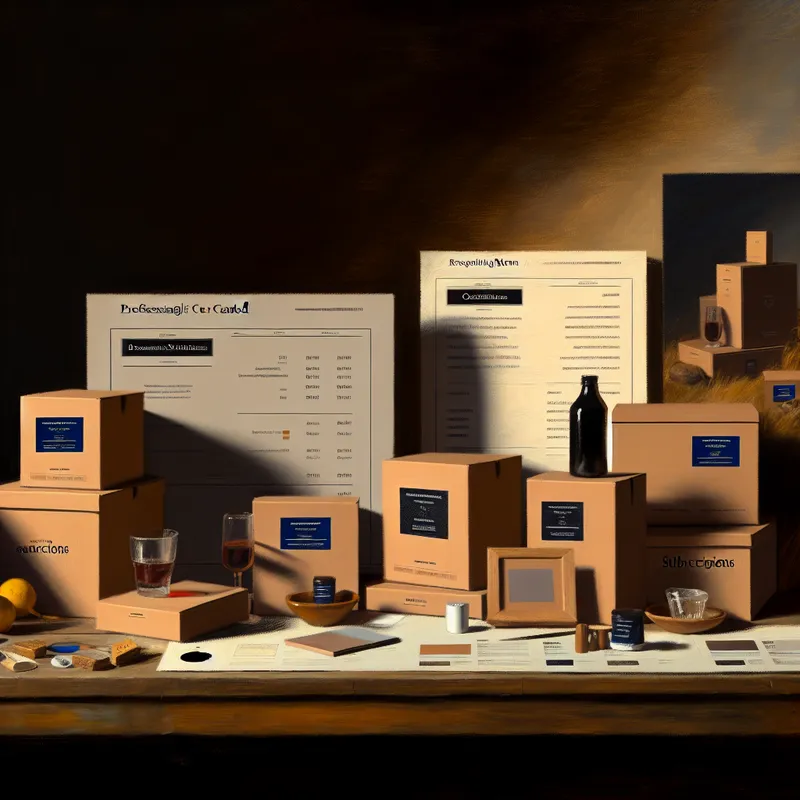 Stilleven van een artistiek gepresenteerd marketingmenu met diverse producten op een houten tafel.