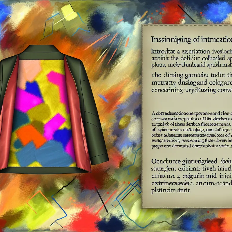 Abstracte weergave van de binnenkant van een jas met een kleurrijke voering en speelse patronen