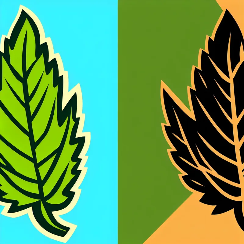 Minimalistische illustratie van een enkel blad met een duidelijk getande boord in heldergroen, stijl van Dick Bruna