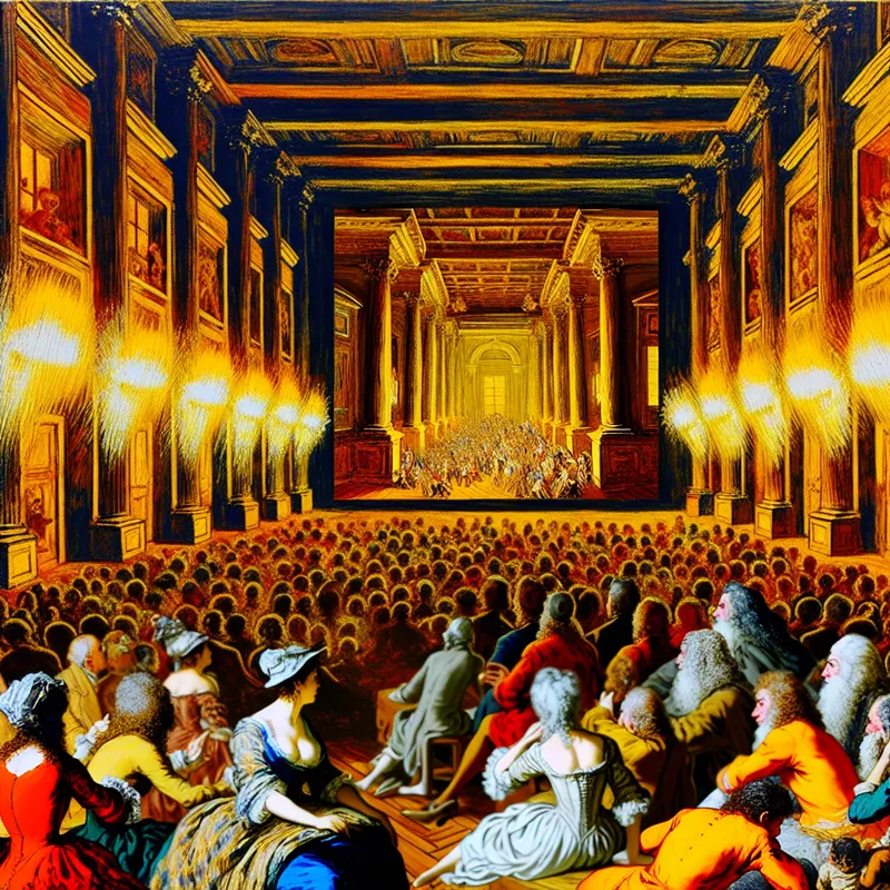 Een volle bioscoopzaal met mensen die emotioneel zijn tijdens het bekijken van een dramatische film.