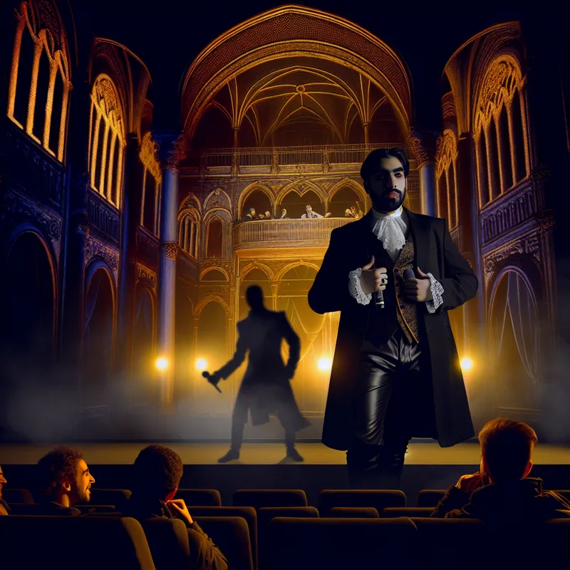 Muzikant op een dim verlichte podium met enthousiaste publiek