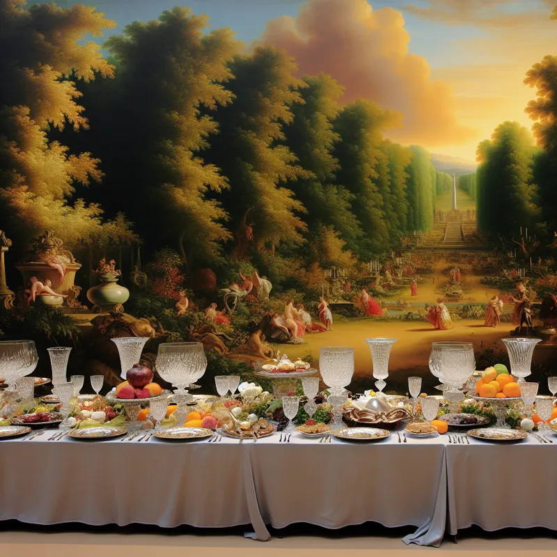 Elegante buiten eetgelegenheid onder een dramatische lucht met luxe tafelsetting