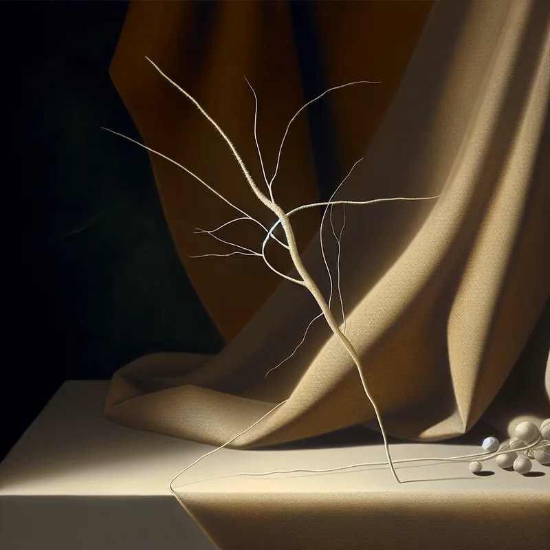 Elegant still life of a delicate distale nerve arrangement symbolizing vulnerability and external influences