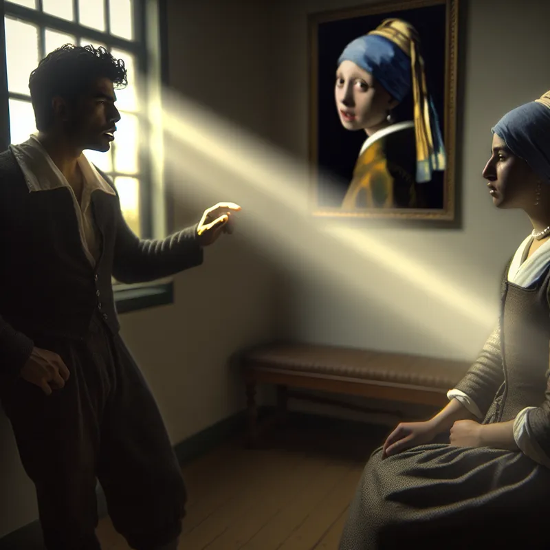 Twee personen in gesprek in een zacht verlichte kamer, hun lichaamstaal weerspiegelt een onuitgesproken conflict.