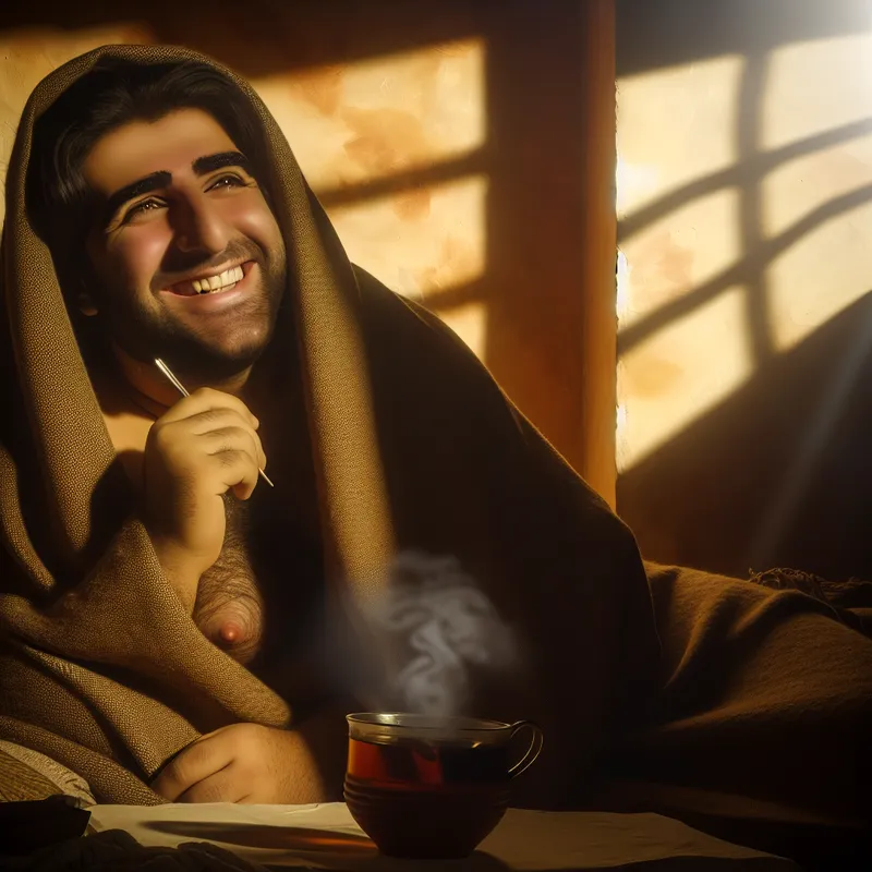 Persoon die geniet van een boek terwijl ze onder een warme deken liggen in een zacht verlichte kamer, met een lichte blos op hun wangen door koorts.