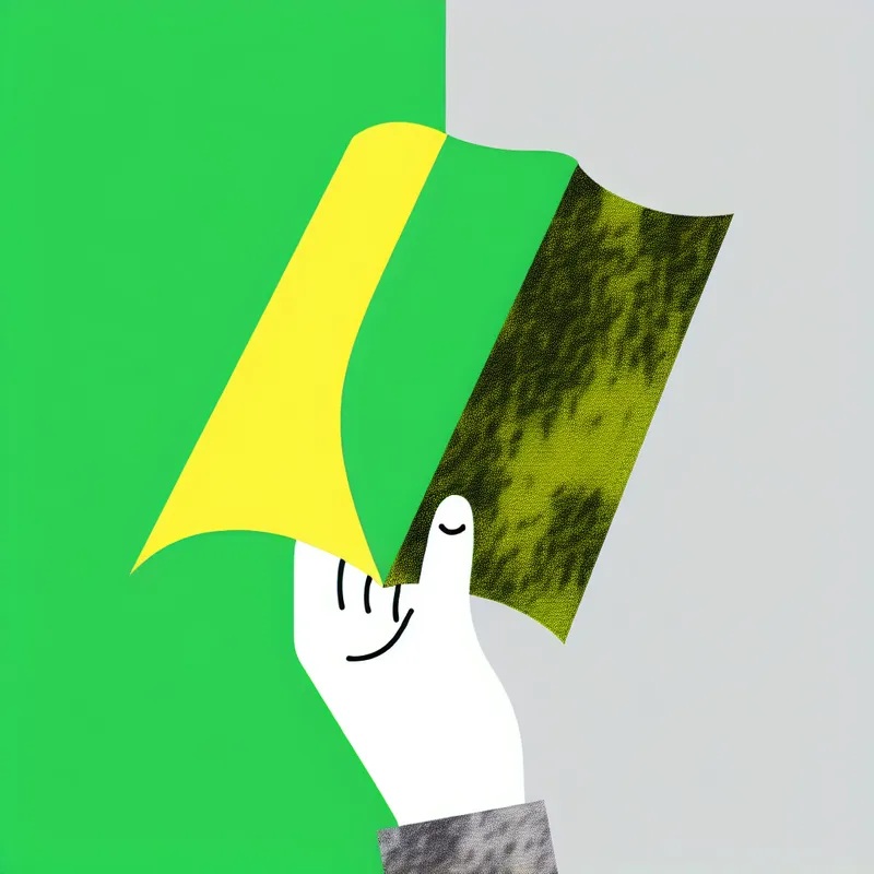 Minimalistische illustratie van een stuk textiel met een gladde goede kant en een ruwe slechte kant, geïnspireerd op Dick Bruna