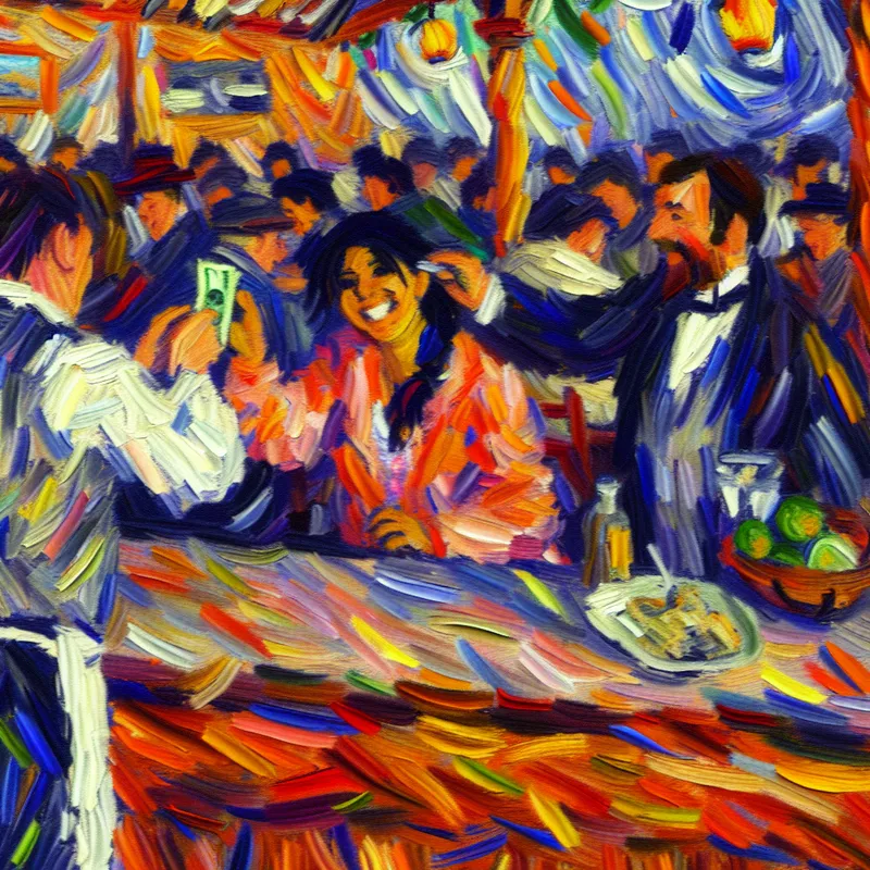 Jonge vrouw geeft glimlachend cash aan een vriendelijke ober aan de eetcounter van een restaurant.