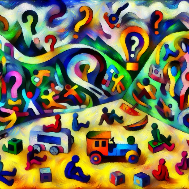 Abstracte en kleurrijke afbeelding geïnspireerd door Karel Appel, met modellen en producten in een speelse en levendige opstelling.