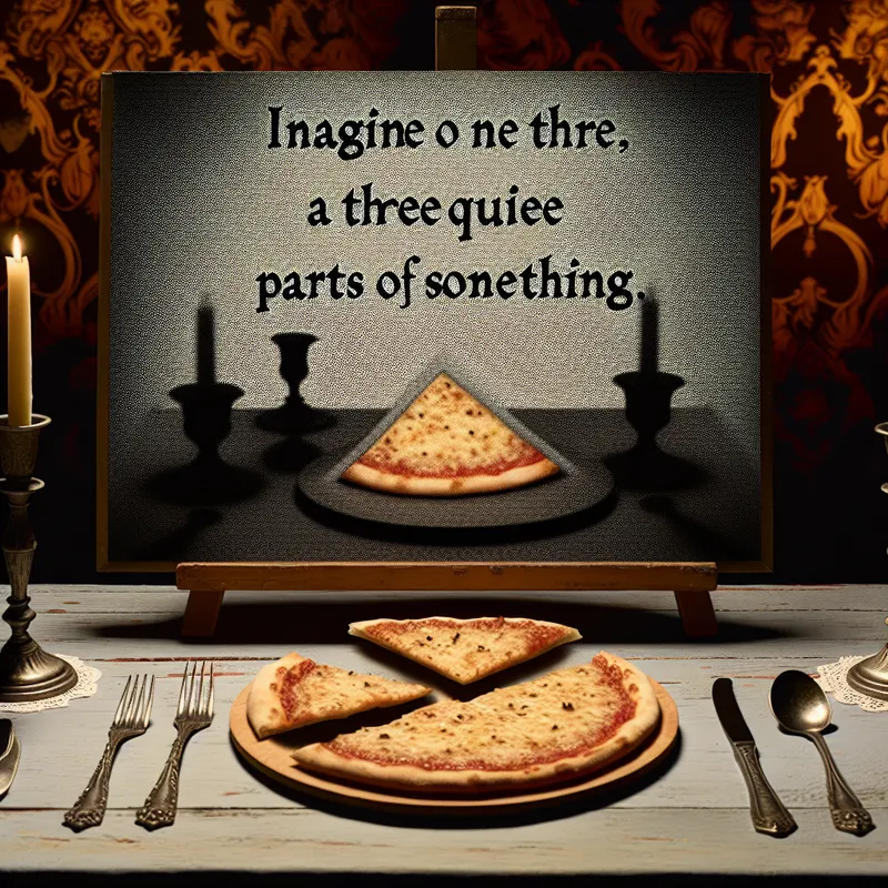 Pizza waarvan een derde ontbreekt op een rustieke houten tafel met gotische elementen