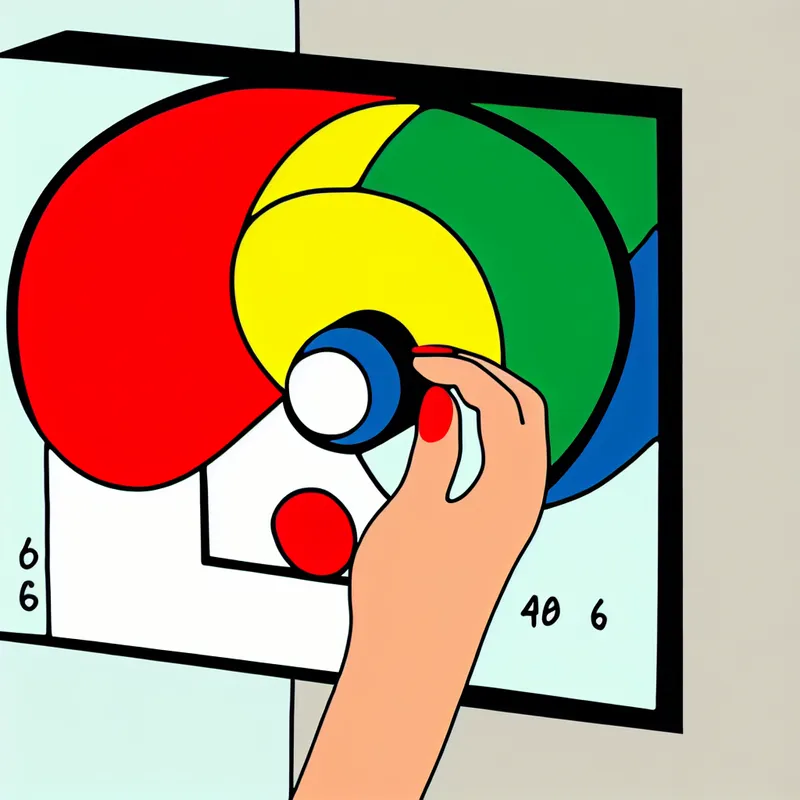 Minimalistische illustratie van een hand die een grote thermostaatknop instelt, symboliserend een regelmechanisme