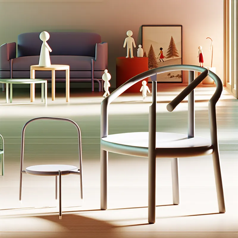 Moderne stoel met slanke lijnen in een gezellige woonkamer