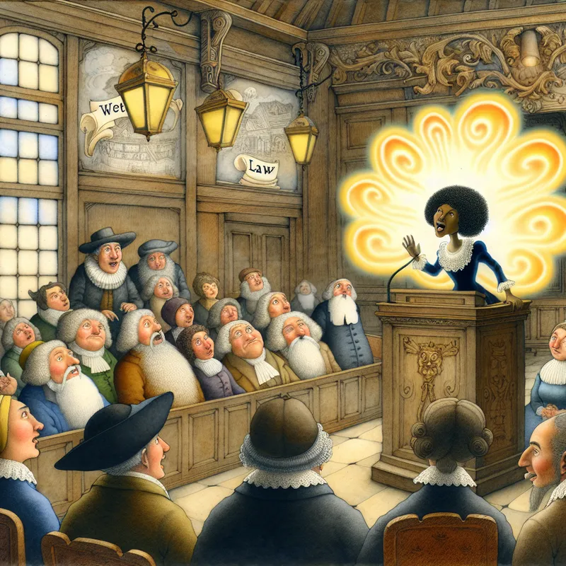 Overtuigende spreker tijdens een nostalgische stadhuisbijeenkomst met een magische uitstraling van invloed en overredingskracht