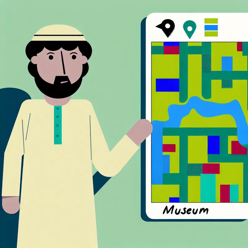 Minimalistische illustratie van een persoon die nadenkt over een stadsplattegrond.