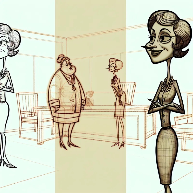 Cartoonillustratie van twee personages in een kantooromgeving die emotionele afstand en persoonlijke ruimte uitbeelden, met nadruk op het concept 'reserve'