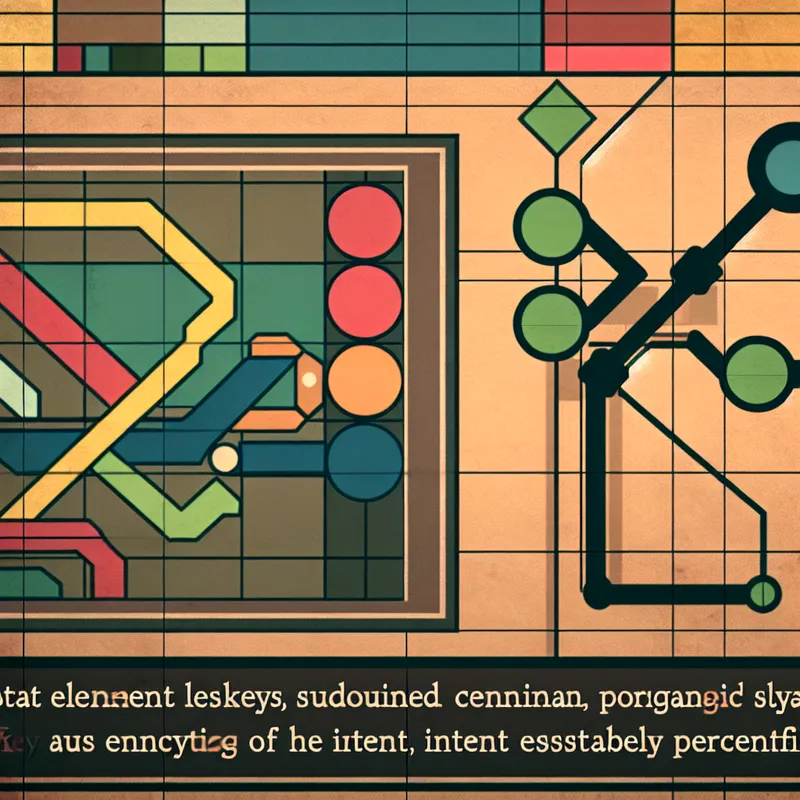 Retro-futuristische metrokaart met symbolenverklaring in de stijl van Jan van der Veken, met duidelijke legenda voor taal- en kaartleerders