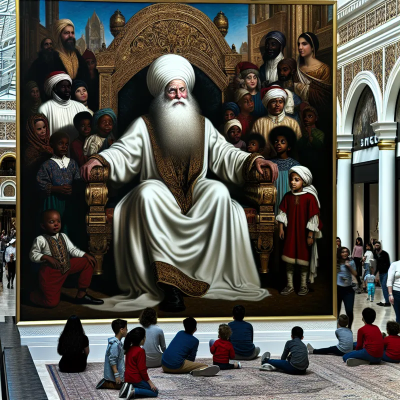 Sinterklaas in een winkelcentrum met kinderen en omstanders