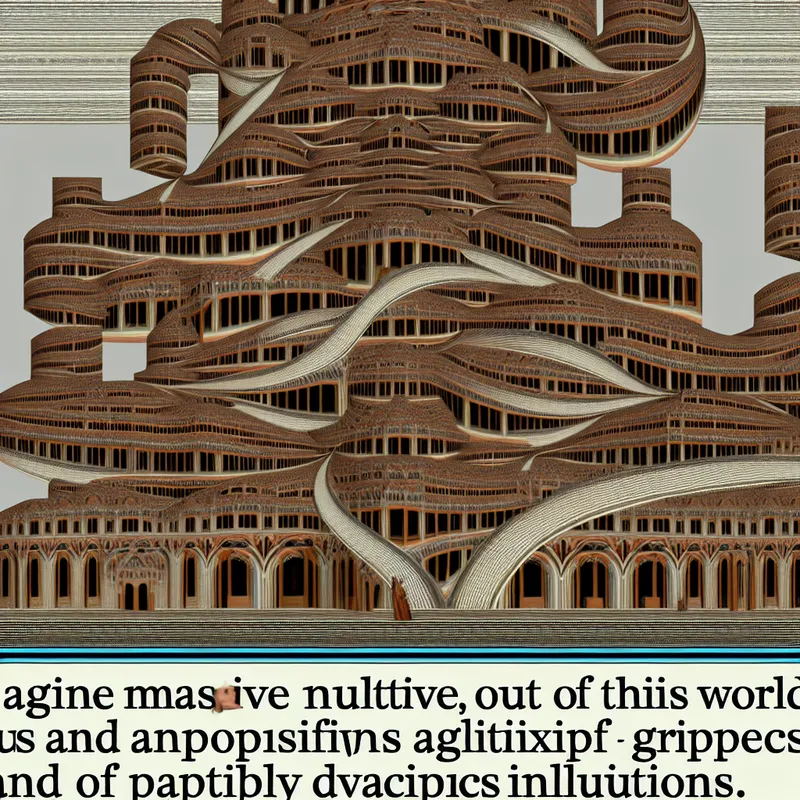 Surrealistisch gebouw met onmogelijke constructies in Escher-stijl