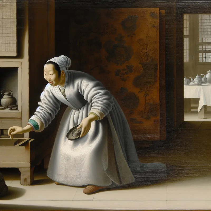 Persoon in een huiselijke omgeving met urgente actie