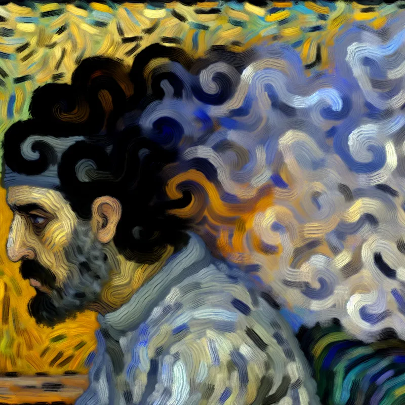 Dynamische Van Gogh-stijl illustratie van emotionele overgang van pijn naar opluchting, symboliserend het verdwijnen van negatieve gevoelens