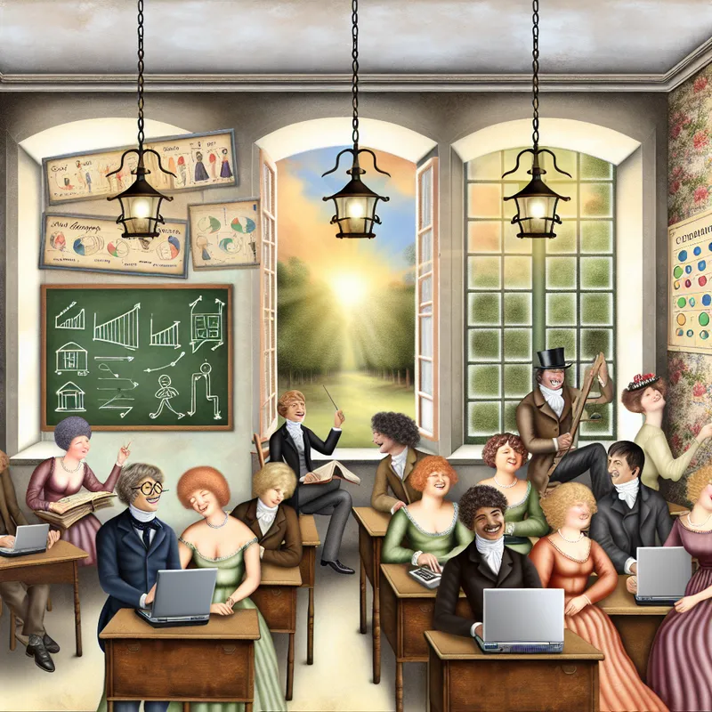 Groep diverse mensen in vintage trainingsworkshop, bezig met carrièregroei-activiteiten