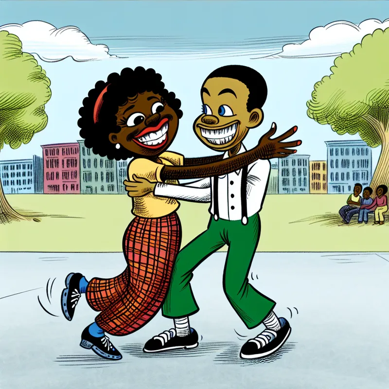 Twee vrienden geven elkaar een warme knuffel in een cartoonachtige stijl.