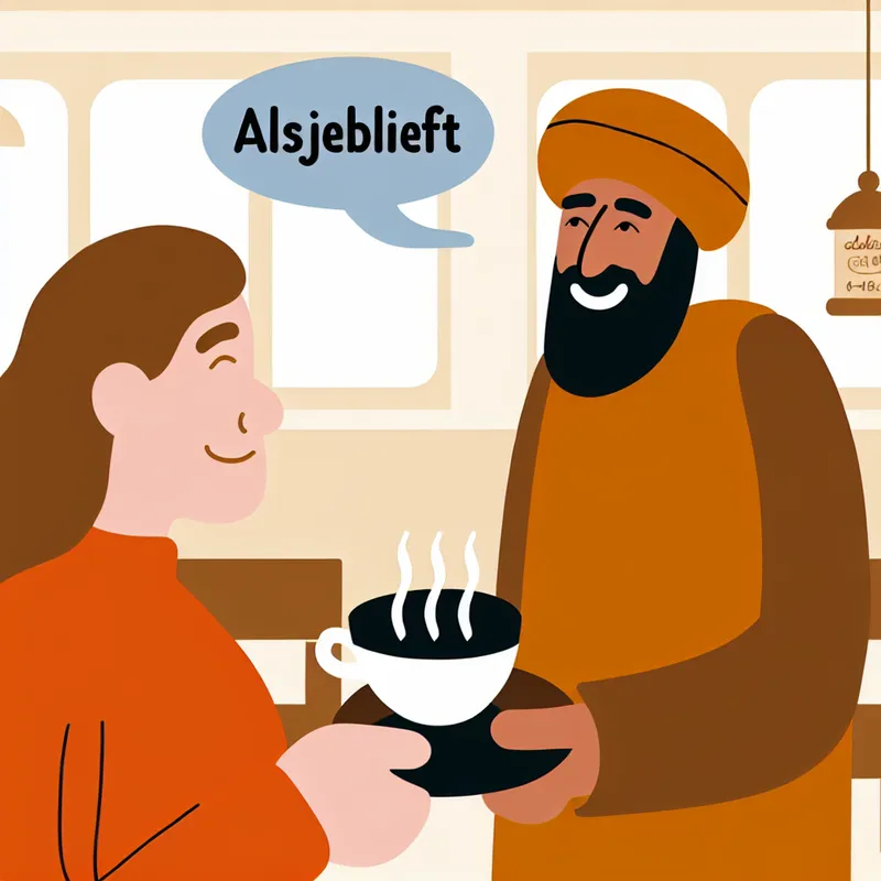 Vriendelijke persoon overhandigt een dampende kop koffie in een gezellige cafésetting