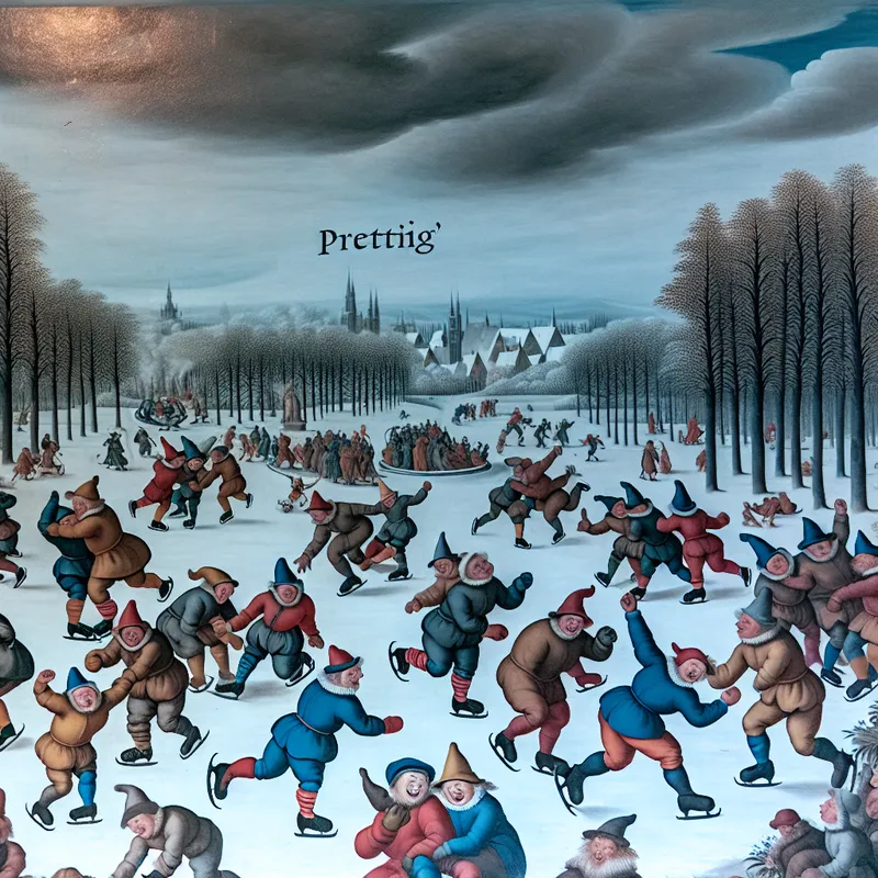 Landschap in de winter met mensen bij een ijsbaan die een overwinning vieren in de stijl van Hendrick Avercamp