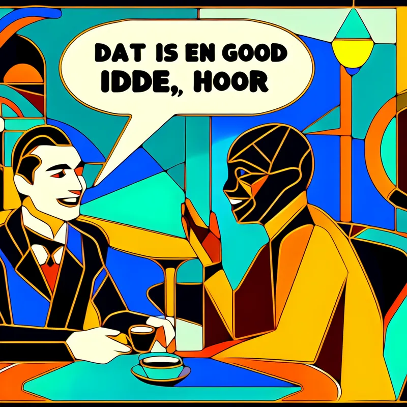 Twee vrienden in een café, betrokken bij een levendig gesprek en tonen instemming.