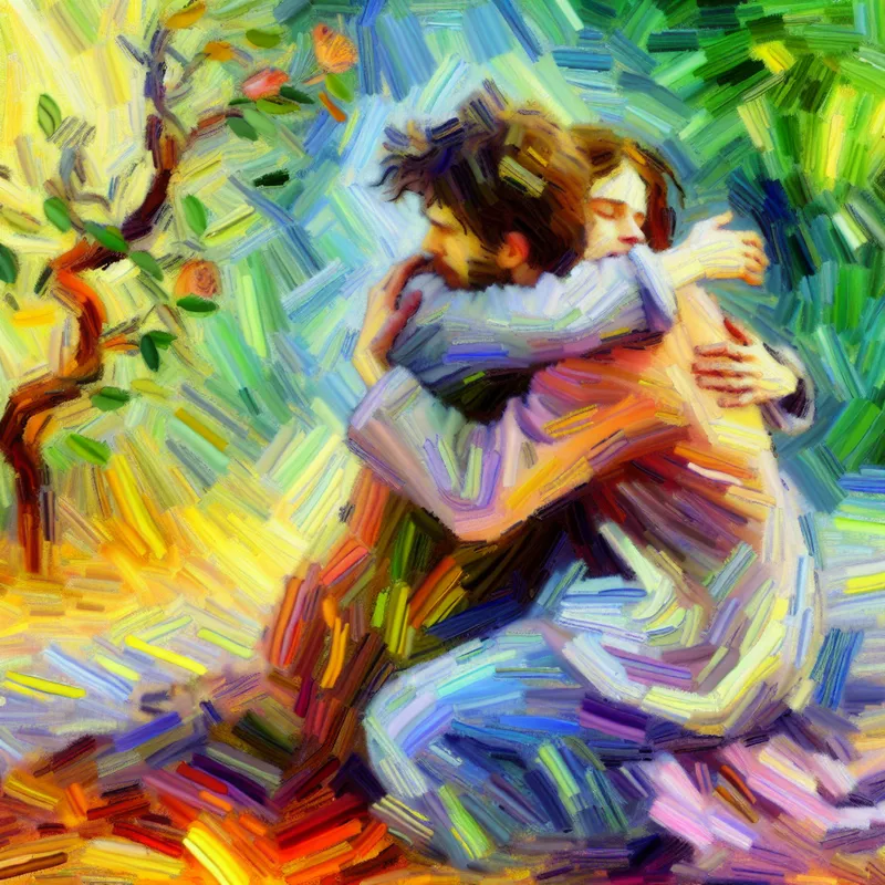 Twee mensen omhelzen elkaar warm en liefdevol, betekenisvolle steun en genegenheid uitstralend.